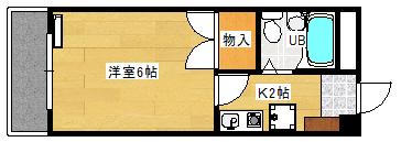 第2世良ビル(1K/4階)の間取り写真