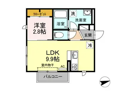 レナトゥス(1LDK/2階)の間取り写真