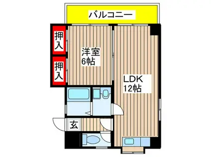 コーポ大信(1LDK/3階)の間取り写真