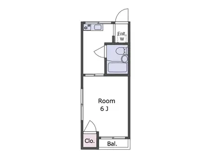 小山アパート(1K/2階)の間取り写真
