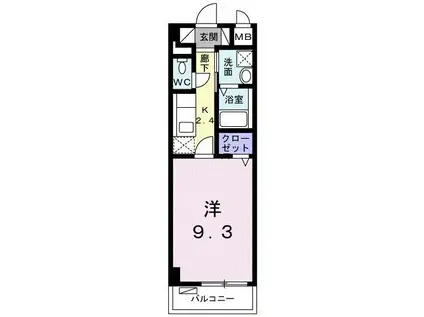 オンネアまかび(1K/4階)の間取り写真