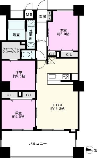PJツリーネスト(3LDK/7階)の間取り写真