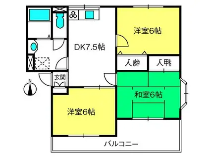 ヴァンベール東川口III(3DK/3階)の間取り写真