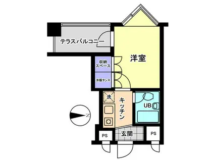 信開ドムス敦賀(1K/2階)の間取り写真