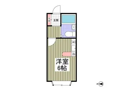 ベルピア飯能第2(ワンルーム/2階)の間取り写真