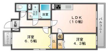 アコード門真(2LDK/3階)の間取り写真