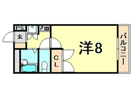 サンハイツ甲陽園(1K/2階)の間取り写真