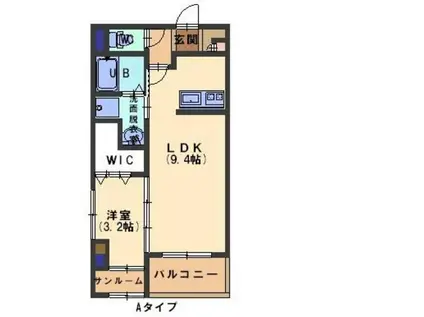 ブライトン II(1LDK/2階)の間取り写真