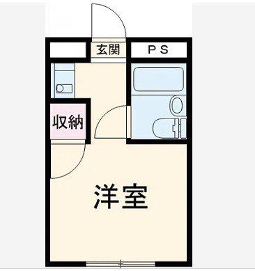 ヘリオス87田無(ワンルーム/1階)の間取り写真