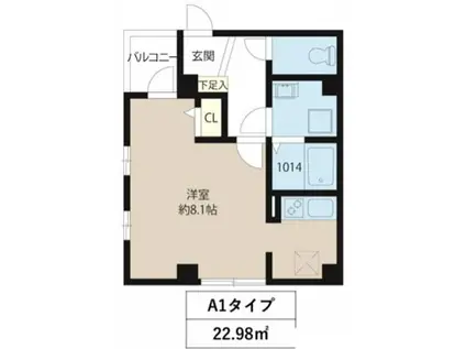 レピュア大島レジデンス(ワンルーム/2階)の間取り写真