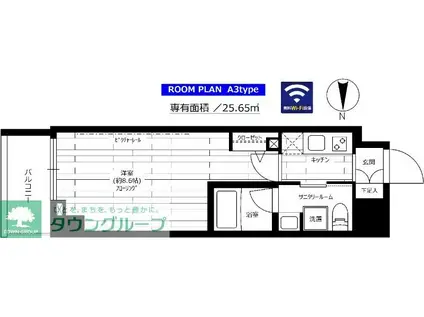 ステージグランデ元浅草(1K/2階)の間取り写真