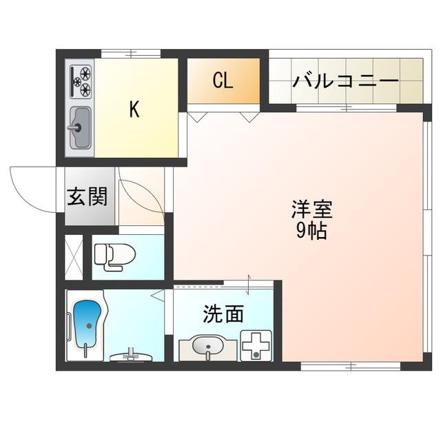 メゾン・ド・アンシャンテ(1K/2階)の間取り写真