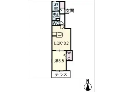 フィグルスコート(1LDK/1階)の間取り写真