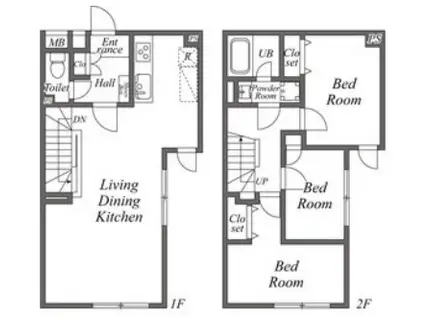 U RESIDENCE 下北沢(3LDK/1階)の間取り写真