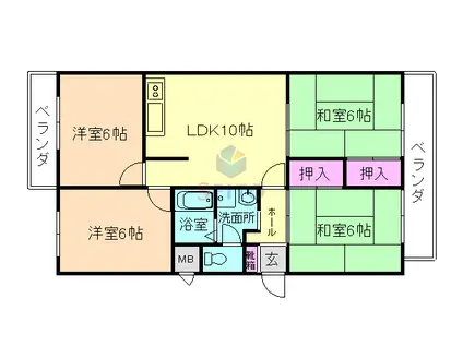 ピアチェーレ(4LDK/3階)の間取り写真