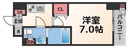 ワールドアイ大阪城イーストアドバンス(1K/3階)の間取り写真