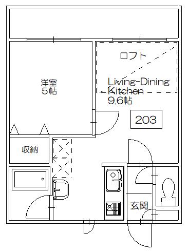 ブレイブリィー(1LDK/2階)の間取り写真