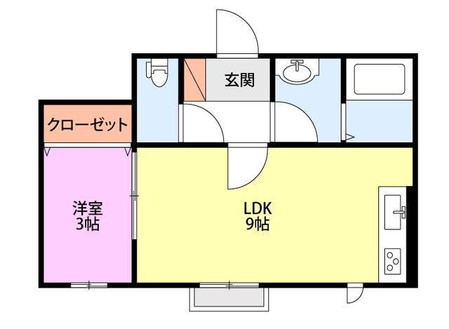 アイベリーI.N(1LDK/2階)の間取り写真