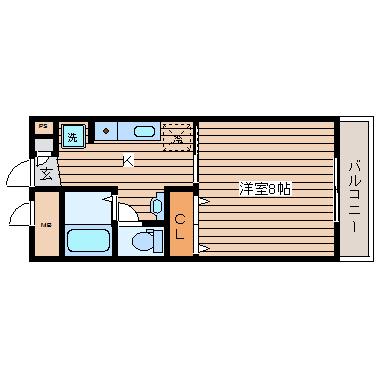 エビスヤパークサイド(1K/7階)の間取り写真