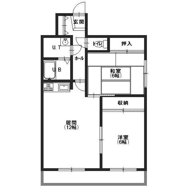 クレステージ田家(2LDK/3階)の間取り写真