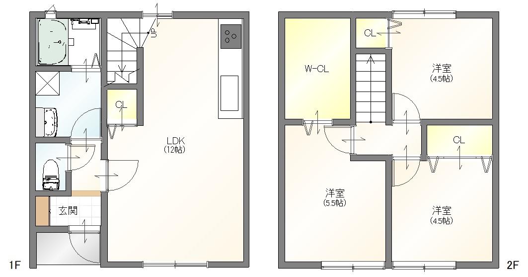 SPACE広川 C棟(3LDK/1階)の間取り写真