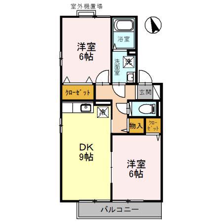 セジュールM -II(2DK/2階)の間取り写真