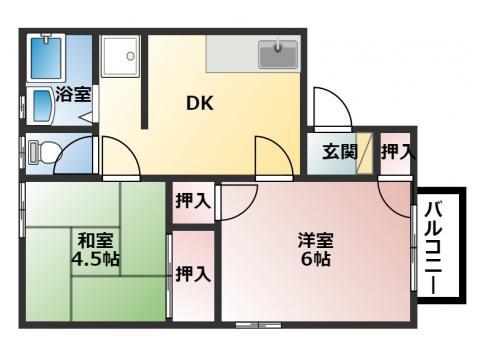 PARK TERRACE TAJIMI(2DK/2階)の間取り写真