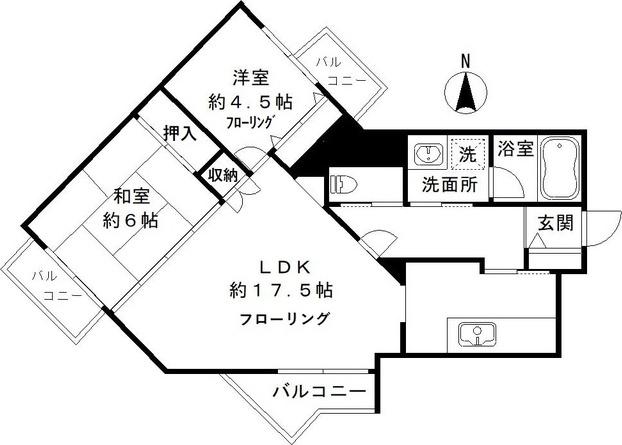 クレスト和泉(2LDK/1階)の間取り写真