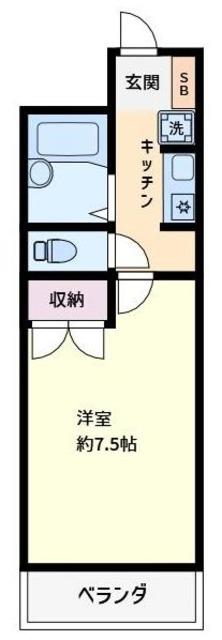 サンモール瑞江(1K/2階)の間取り写真