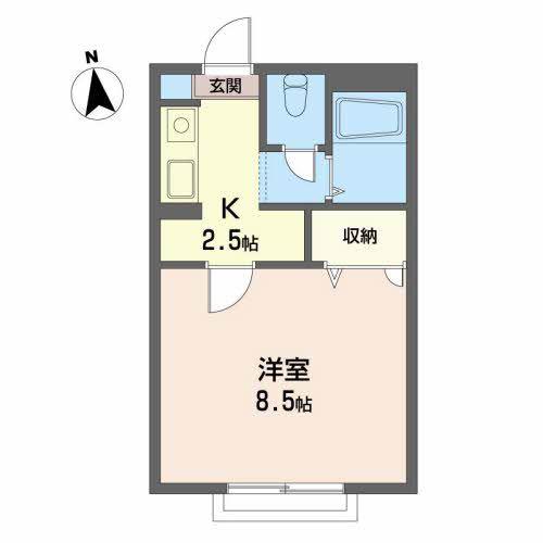 エデル桜木(1K/2階)の間取り写真