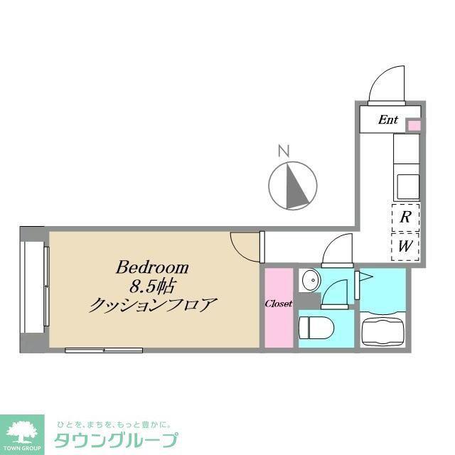 ソルビオス川崎(1K/2階)の間取り写真
