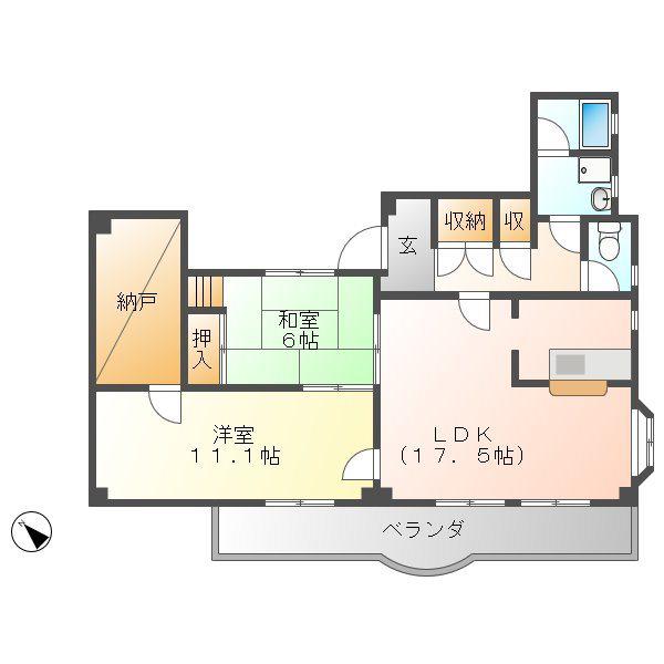 チェリーハイツII(2LDK/2階)の間取り写真