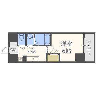 グランパシフィック塩草公園(1K/4階)の間取り写真