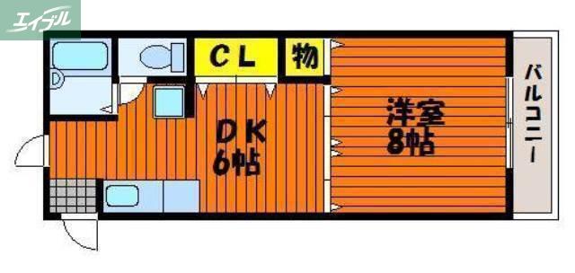 アーバンハウス東島田(1DK/2階)の間取り写真