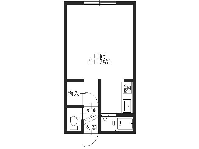 友愛ビル(1K/1階)の間取り写真