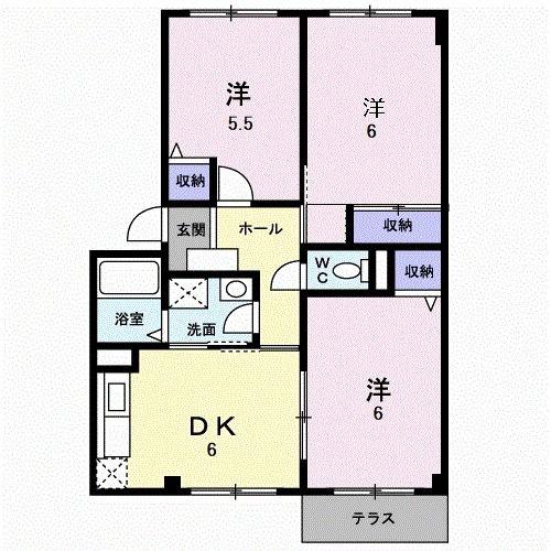 クローバ-A(3DK/1階)の間取り写真
