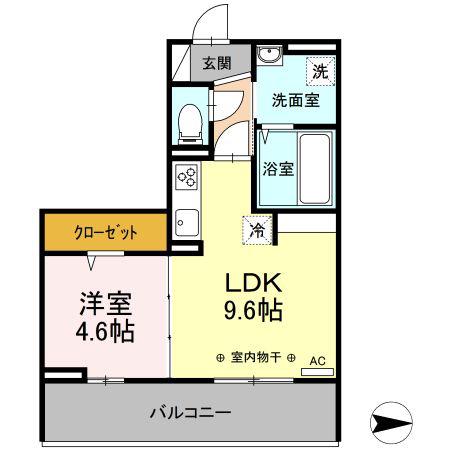 サニーコート(1LDK/3階)の間取り写真