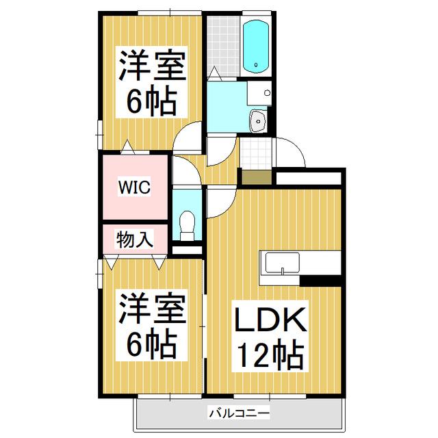 ジエンティール(2LDK/3階)の間取り写真