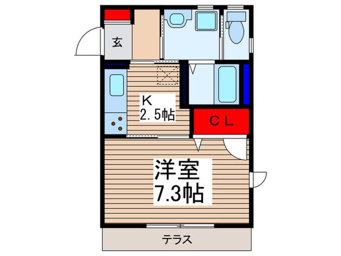 シャーメゾン霞ヶ関(1K/1階)の間取り写真