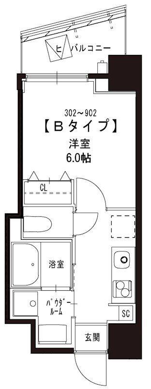 コンフォルト芝公園(1K/3階)の間取り写真