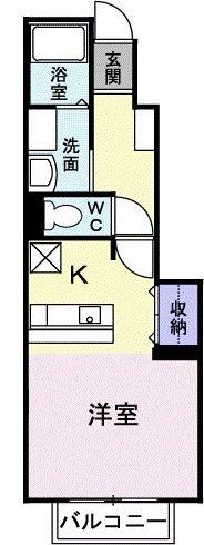 シャンエルンテ(ワンルーム/1階)の間取り写真