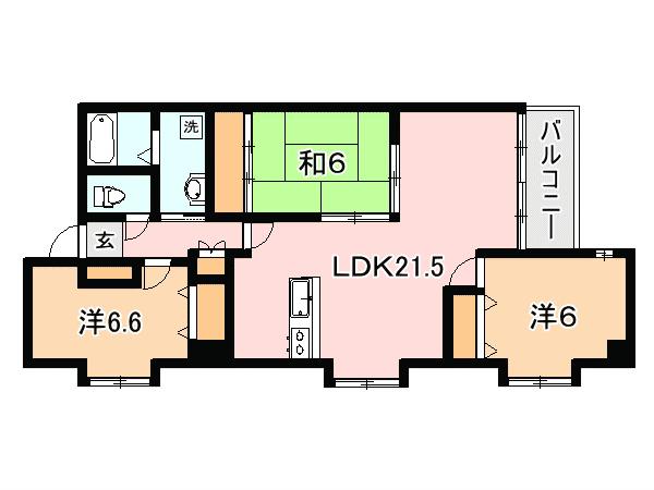 サンステージ荒田(3LDK/3階)の間取り写真