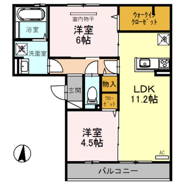ソレアード大塚(2LDK/2階)の間取り写真