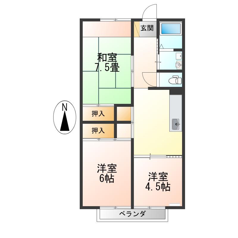 プチメゾンA(3DK/1階)の間取り写真