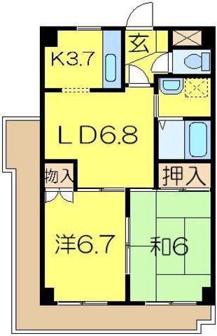 プロヴィデンス(2LDK/3階)の間取り写真