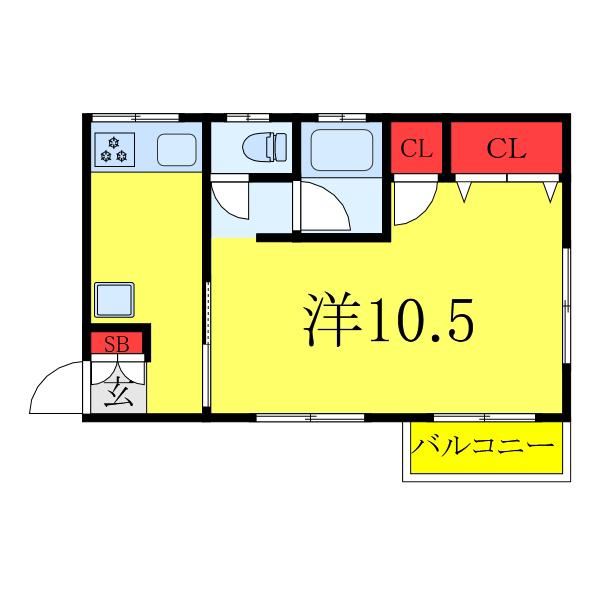 ルイケハウス(1K/2階)の間取り写真