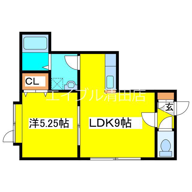 VILLA・FORTUNA(1LDK/2階)の間取り写真
