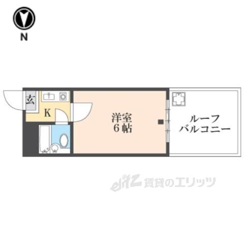 香里さくらハイツ3(1K/5階)の間取り写真