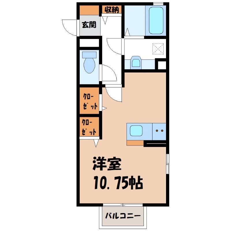 プレシャス天川原(ワンルーム/2階)の間取り写真