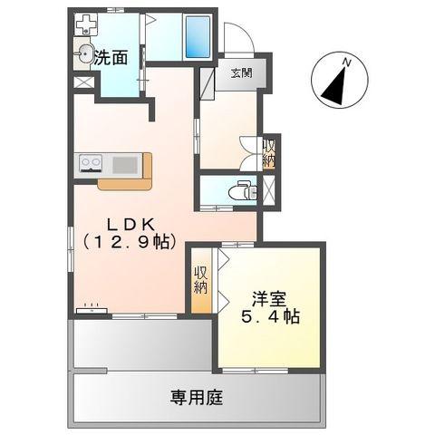VILLA GRACE(1LDK/1階)の間取り写真